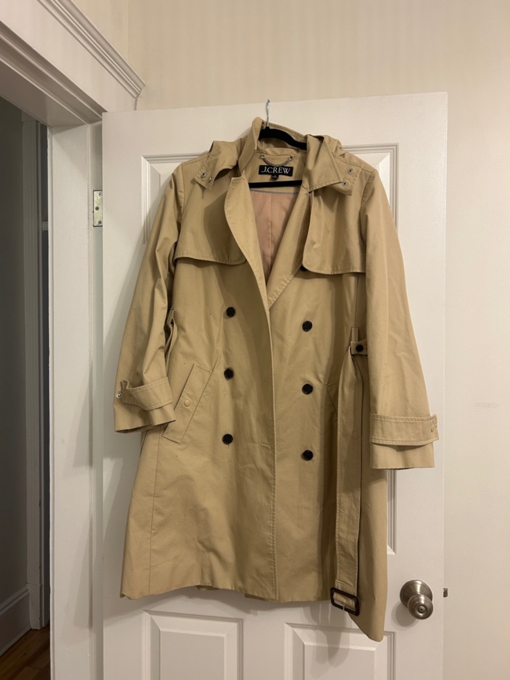 J. Crew ICON Beige Double-Breasted Trench Coat